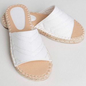 White Espadrille Slides // 8.5